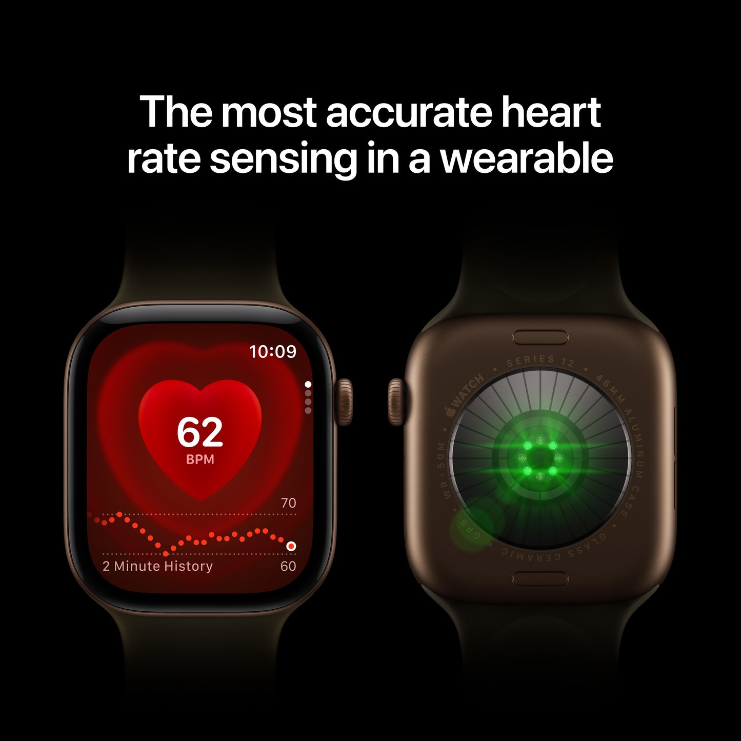Apple Watch Series 12 GPS 42mm Dark Bronze Aluminium Case with Olive Sport Band - M/L - iSTYLE.mk