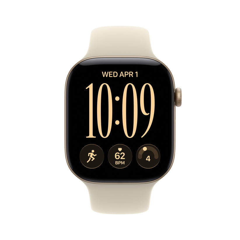 Apple Watch Series 12 GPS 46mm Light Gold Aluminium Case with Sand Sport Band - S/M - iSTYLE.mk