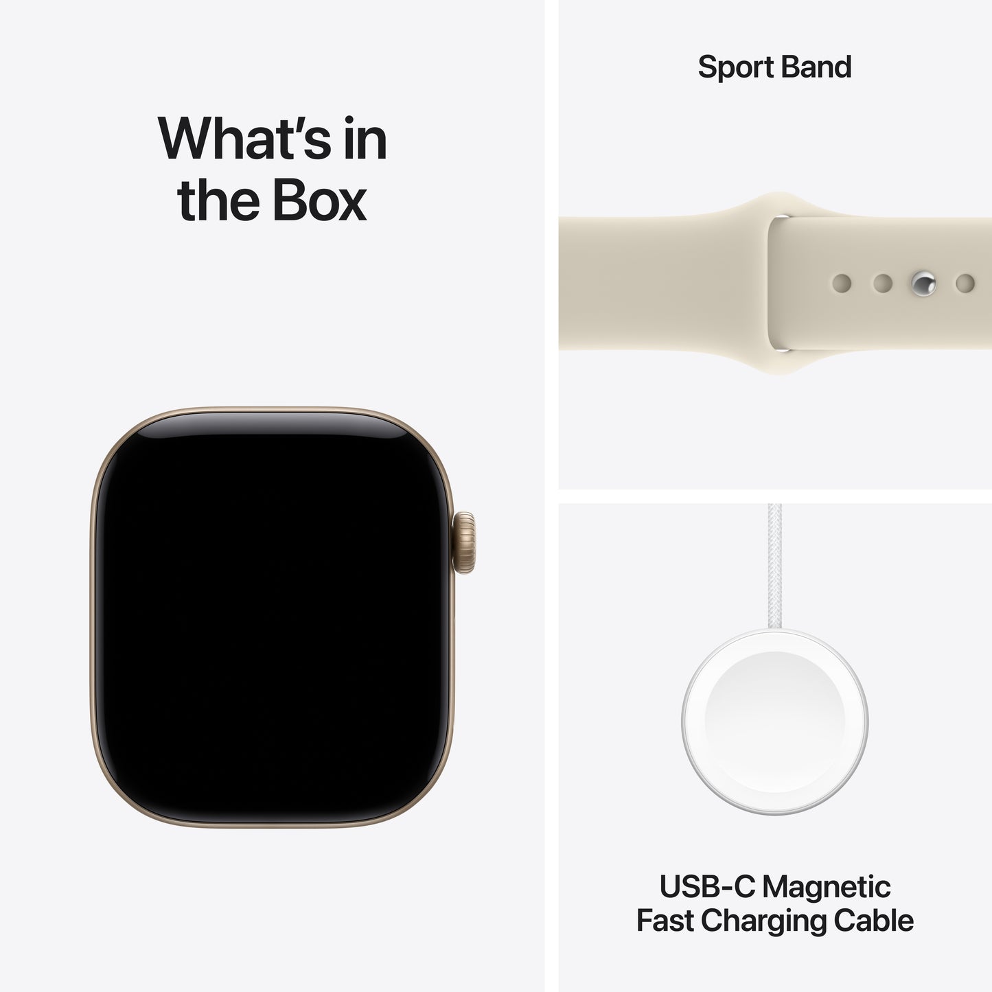 Apple Watch Series 12 GPS 46mm Light Gold Aluminium Case with Sand Sport Band - S/M - iSTYLE.mk