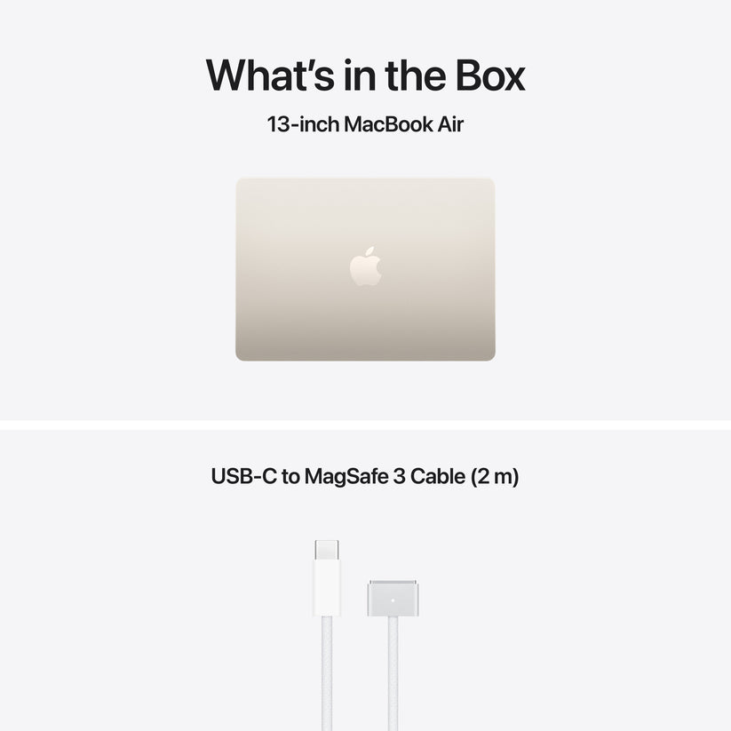 13-инчен MacBook Air:Apple M5 чип сo 10-јадрен CPU и 10-јадрен GPU, 2TB SSD, 24GB RAM, US - English - Starlight CTO - iSTYLE.mk