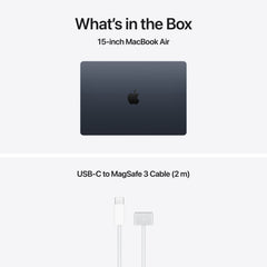 15-инчен MacBook Air:Apple M5 чип сo 10-jaдрен CPU и 10-jaдрен GPU, 2TB SSD, 16GB RAM, International English - Midnight CTO