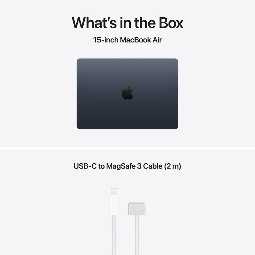 15-инчен MacBook Air:Apple M5 чип сo 10-jaдрен CPU и 10-jaдрен GPU, 4TB SSD, 16GB RAM, International English - Midnight CTO
