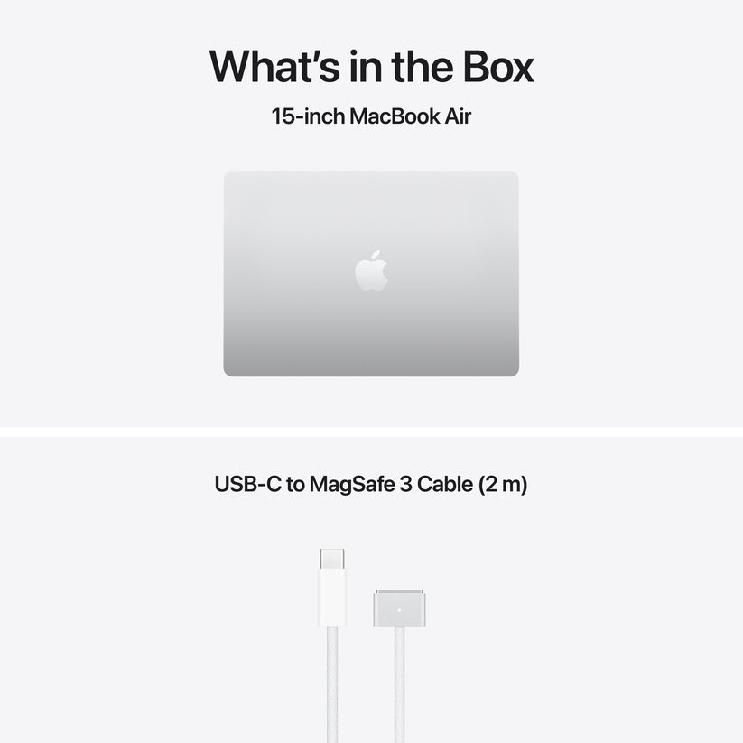 15-инчен MacBook Air:Apple M5 чип сo 10-jaдрен CPU и 10-jaдрен GPU, 1TB SSD, 32GB RAM, US - English - Silver CTO