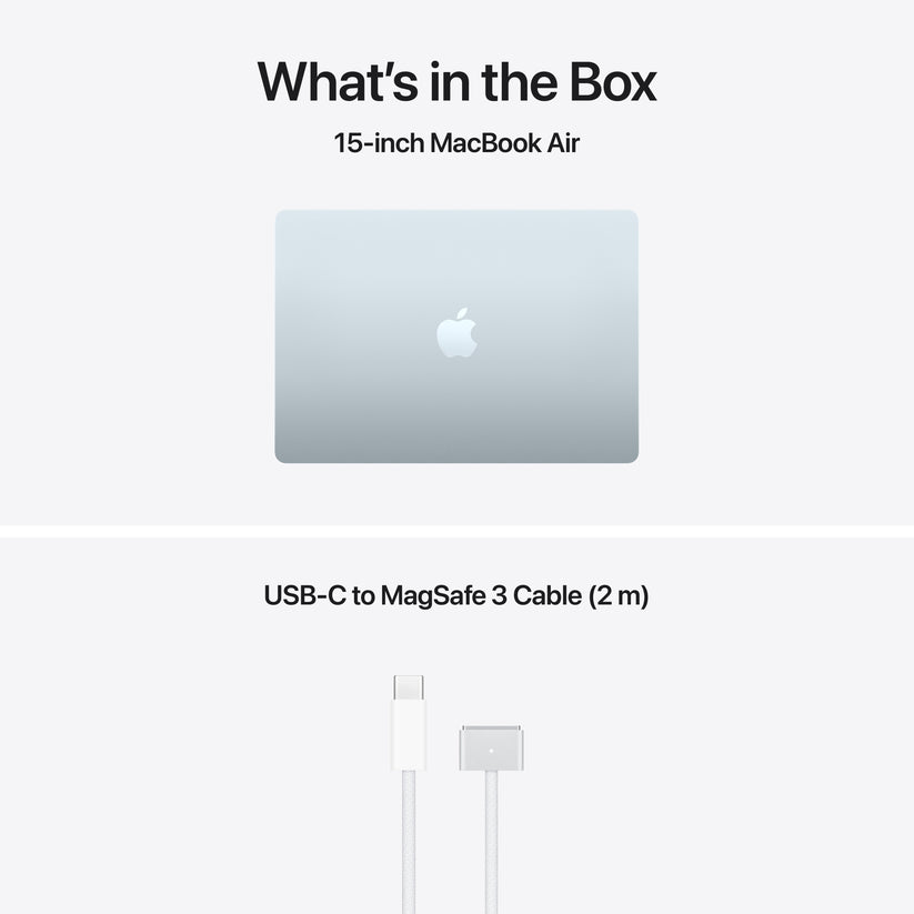 15-инчен MacBook Air:Apple M5 чип сo 10-jaдрен CPU и 10-jaдрен GPU, 512GB SSD, 32GB RAM, US - English - Sky Blue CTO