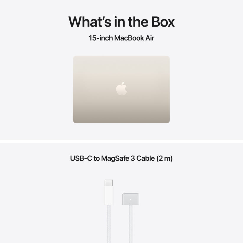 15-инчен MacBook Air:Apple M5 чип сo 10-jaдрен CPU и 10-jaдрен GPU, 2TB SSD, 32GB RAM, International English - Starlight CTO