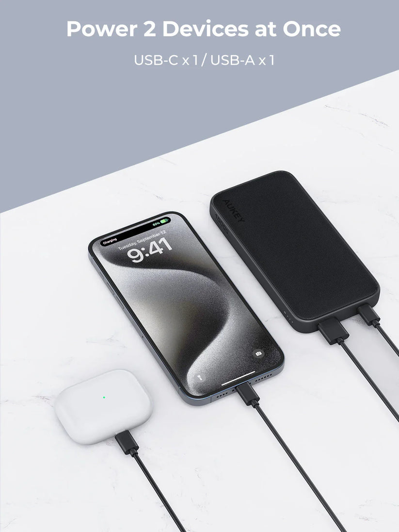 AUKEY Spark Go 10000 Fast Charging Power Bank Gray - iSTYLE.mk