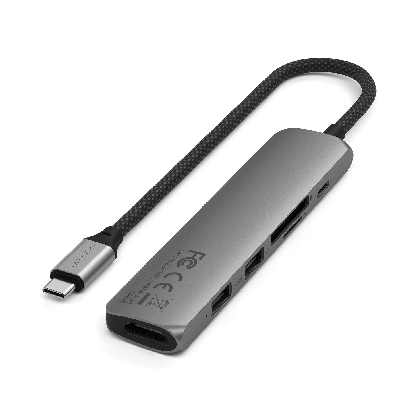 Satechi 6-in-1 USB-C Slim Multiport Adapter - Space Grey