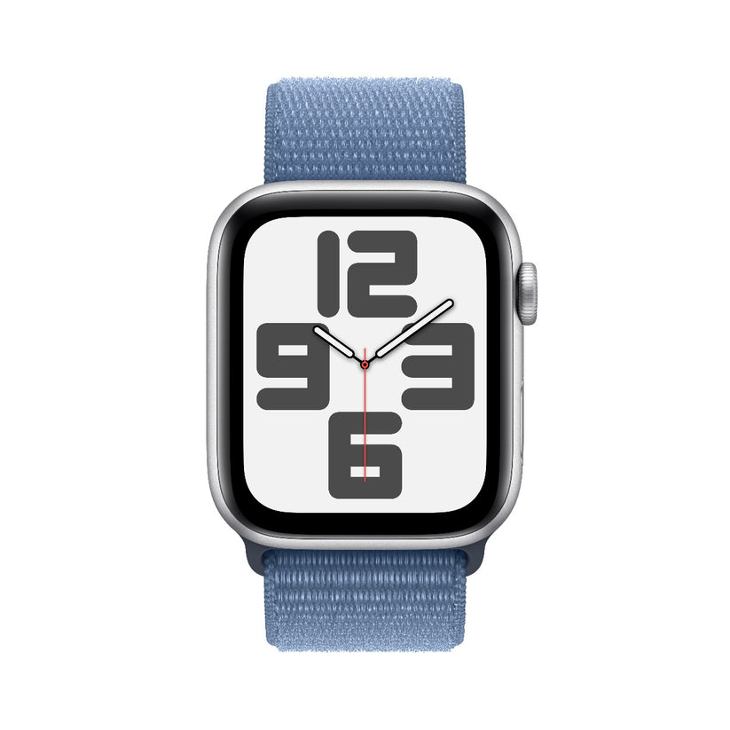 Apple Watch SE2 v2 GPS 44mm Silver Alu Case w Winter Blue Sport Loop