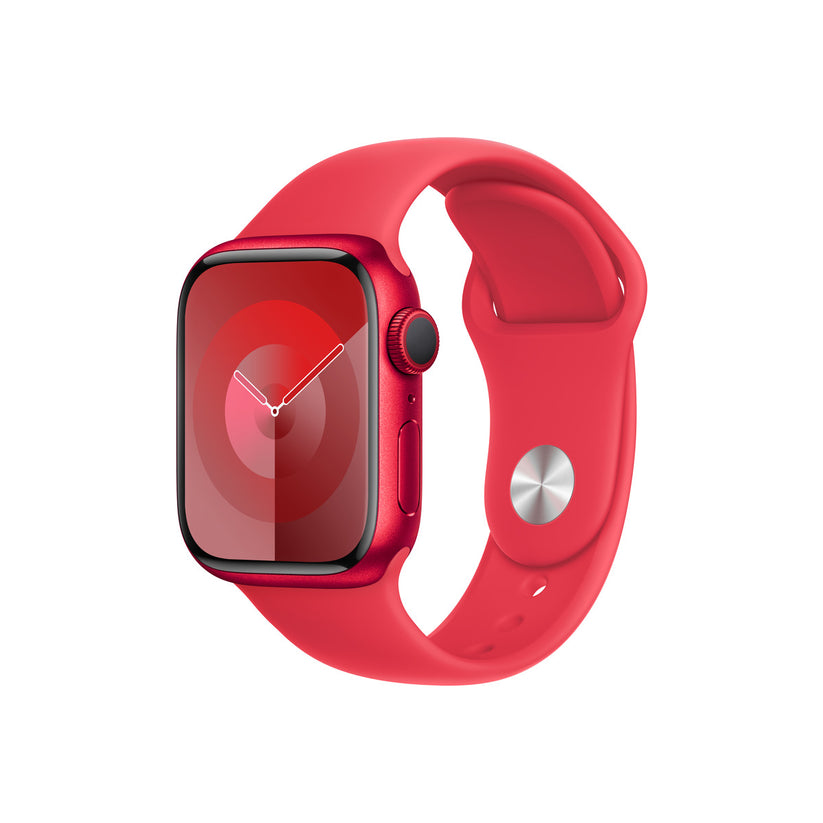 Apple Watch S9 GPS 41mm RED Alu Case w RED Sport Band - S/M