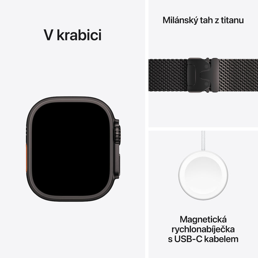 Apple Watch Ultra 2 GPS + Cellular 49mm Black Titanium Case with Black Titanium Milanese Loop - L