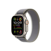 Apple Watch Ultra 2 GPS + Cellular, 49mm Titanium Case w Green/Grey Trail Loop - S/M