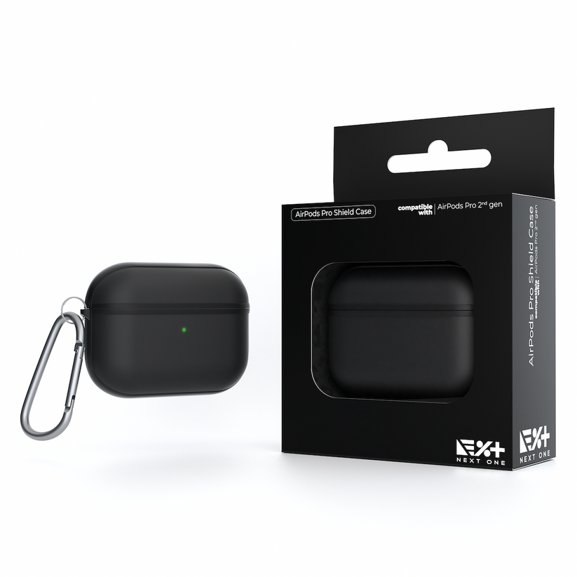 Husa de protectie NEXT ONE pentru AirPods Pro (gen. 2), TPU, Negru