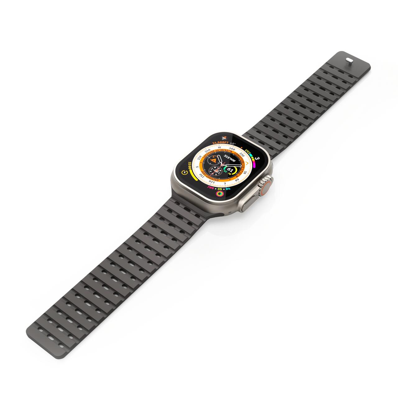 NEXT ONE ремче за Apple Watch 46/49 mm, Силикон, Црнa