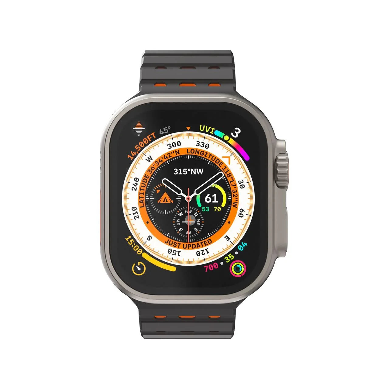 NEXT ONE ремче за APPLE WATCH 46/49MM Црно/Портокалова