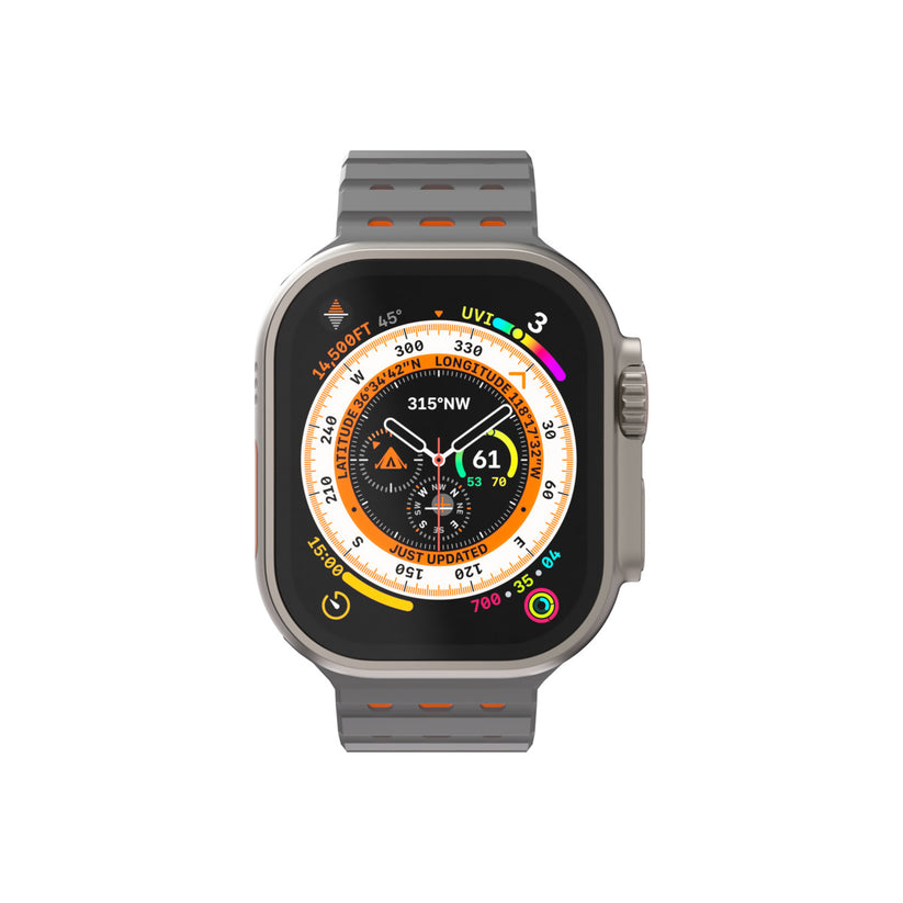 NEXT ONE ремче за Apple Watch 46/49 mm, Силикон, Сиво/Портокалова