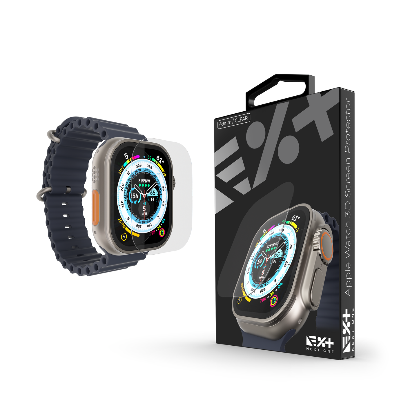 NEXT ONE TEMPERED GLASS SCREEN PROTECTOR FOR APPLE WATCH ULTRA | CLEAR