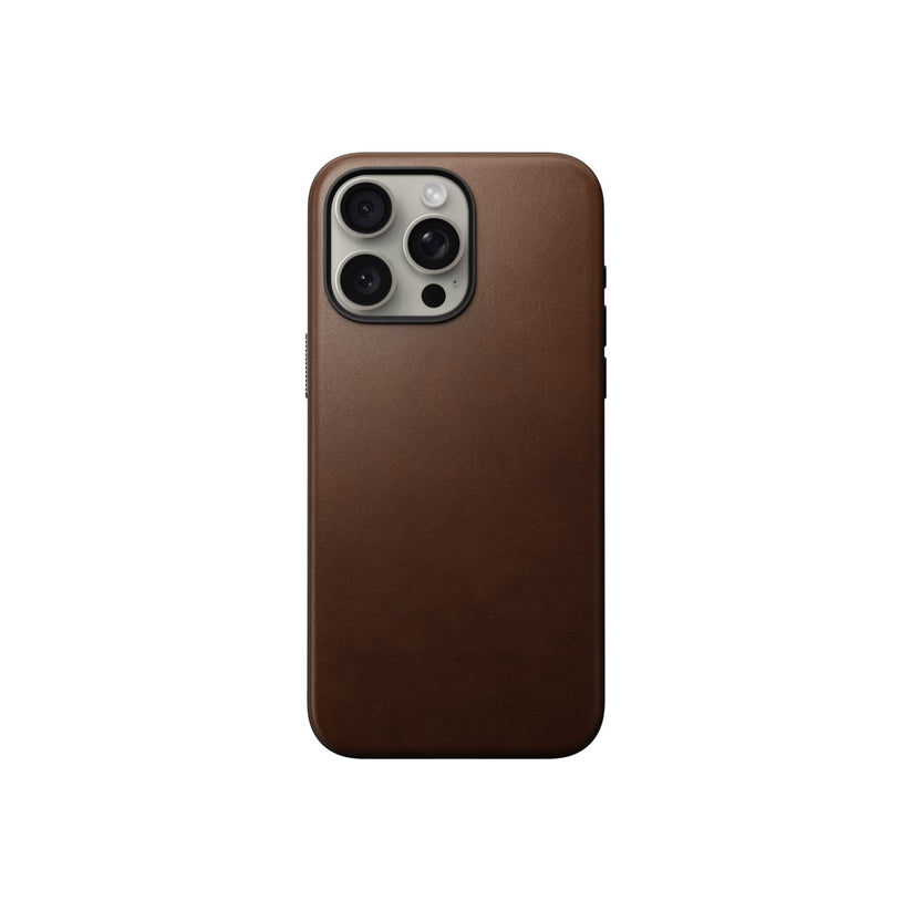"Nomad Modern Leather Case, brown - iPhone 15 Pro Max"