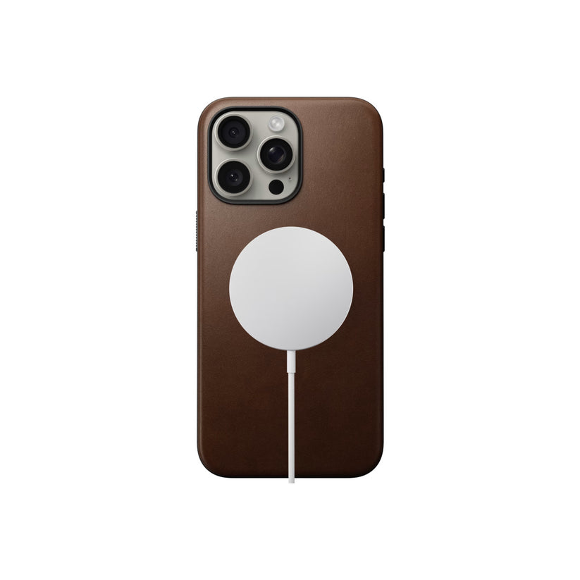 "Nomad Modern Leather Case, brown - iPhone 15 Pro Max"