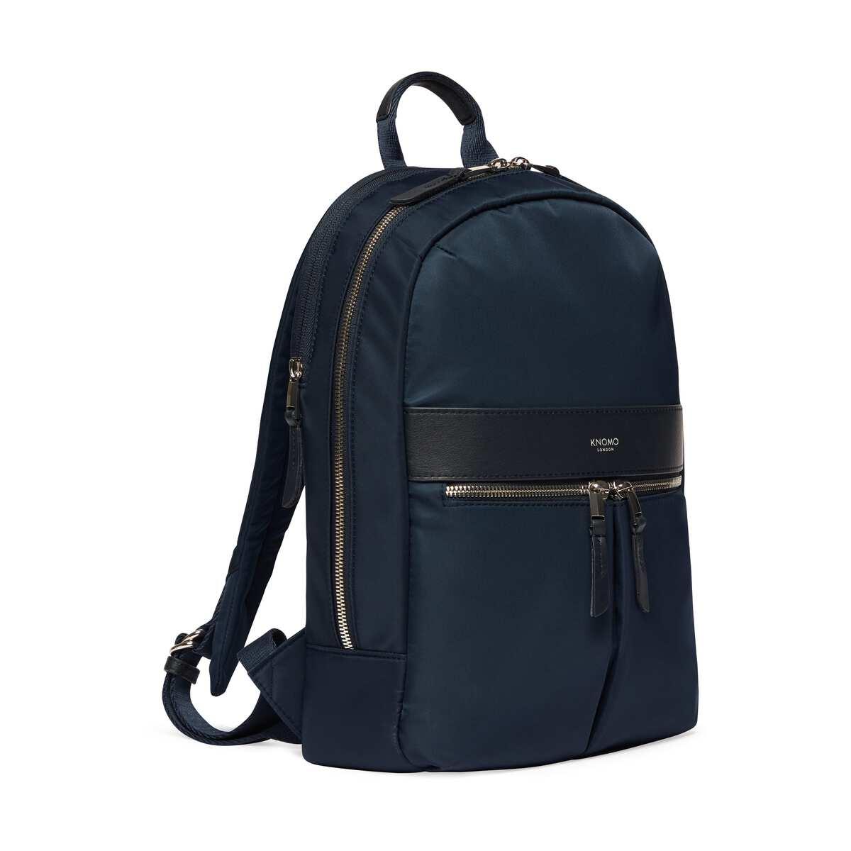 Knomo BEAUCHAMP M Backpack 12-inch Nylon w Full Grain Leather Trim - BLAZER (Female)