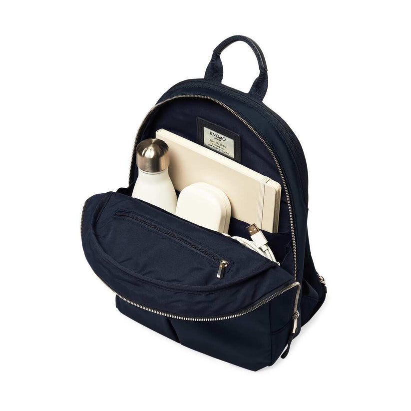 Knomo BEAUCHAMP M Backpack 12-inch Nylon w Full Grain Leather Trim - BLAZER (Female)