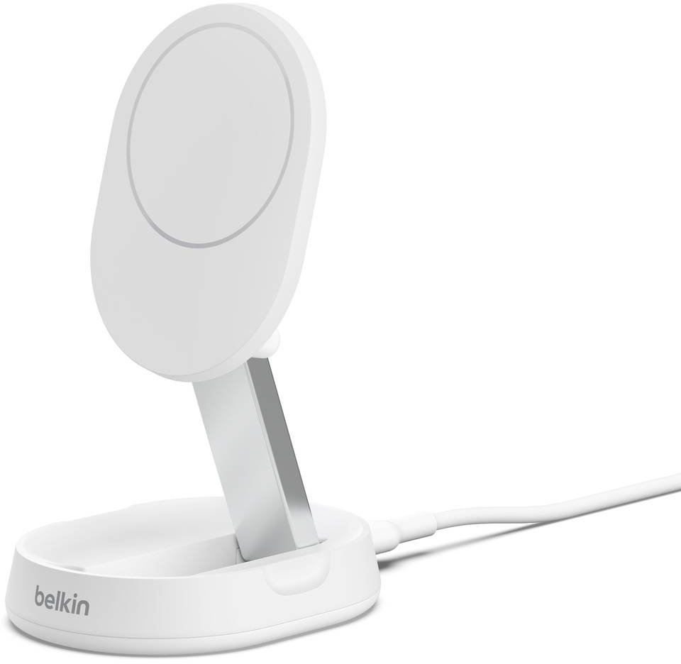 Belkin BOOSTCHARGE PRO Convertible Qi2 15w Magnetic Charging Stand, w/PSU - White
