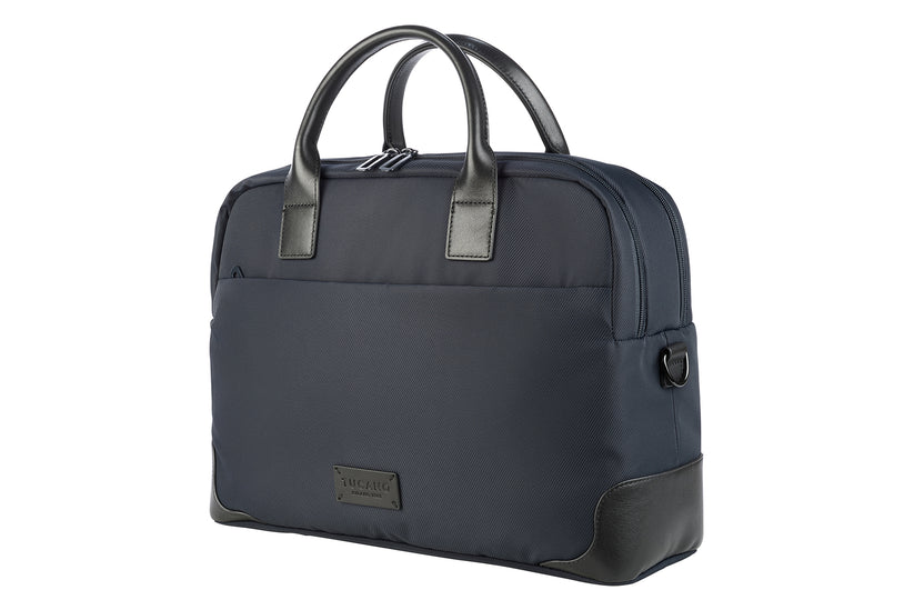 Geanta Tucano cu elemente de piele, 16", Bleumarin/Negru