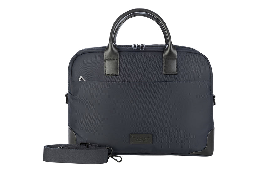 Geanta Tucano cu elemente de piele, 16", Bleumarin/Negru
