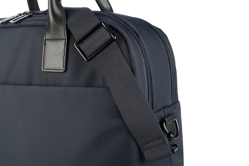 Geanta Tucano cu elemente de piele, 16", Bleumarin/Negru