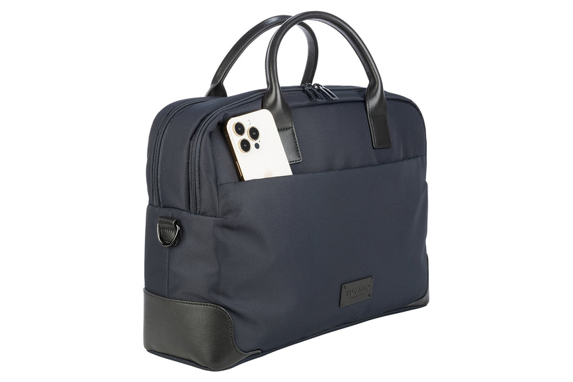 Geanta Tucano cu elemente de piele, 16", Bleumarin/Negru
