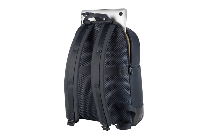 Rucsac Tucano cu elemente de piele, 16", Bleumarin/Negru