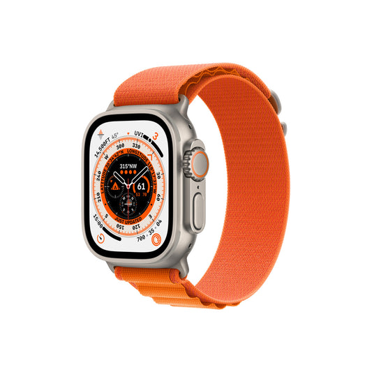 Apple Watch Ultra 49 mm / GPS + Cellular / Titanium Case / Orange Alpine Loop / Small