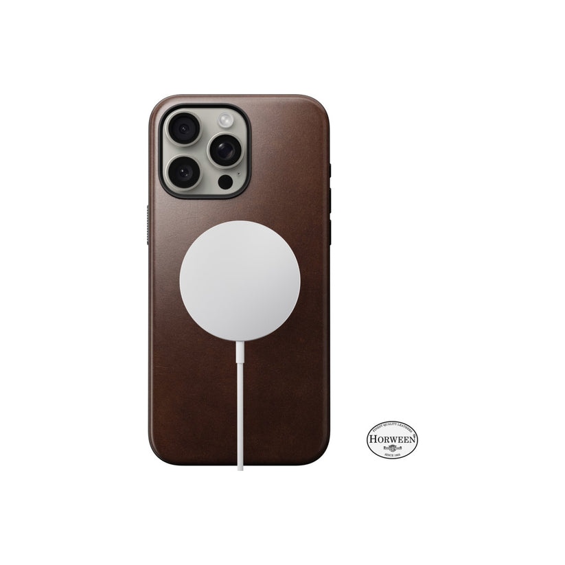 "Nomad Modern Leather Case, brown - iPhone 15 Pro Max"
