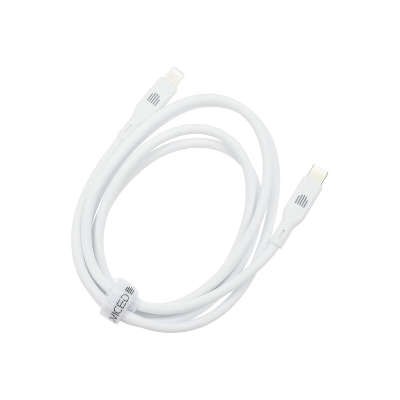 Dviced Cable USB-C to Lightning silicone 1,25m - White
