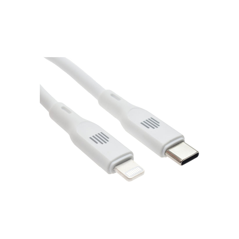 Dviced Cable USB-C to Lightning silicone 1,25m - White