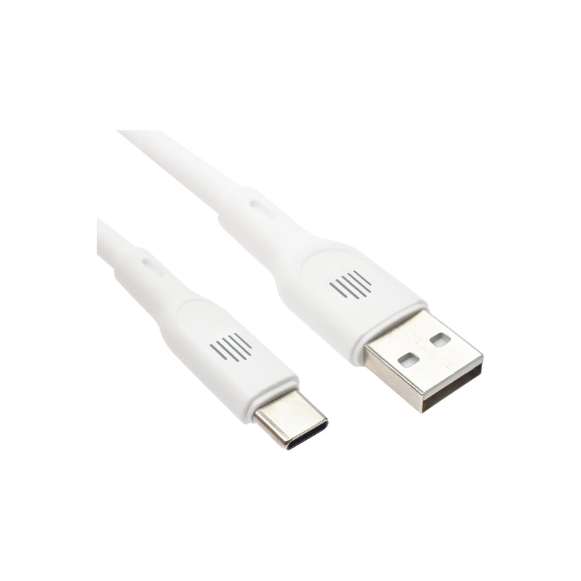 Dviced Cable USB-A to USB-C silicone 1,25m - White