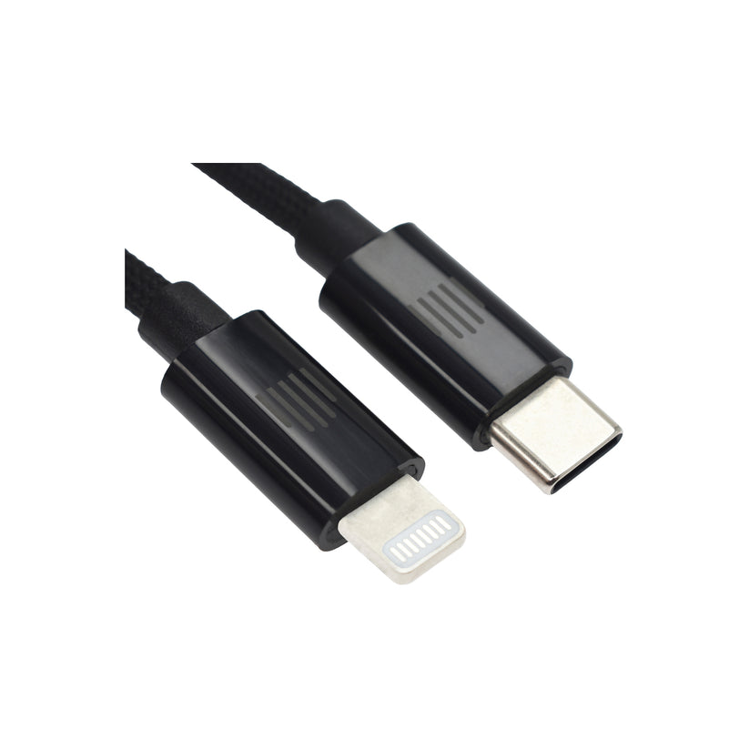 Dviced Cable USB-C to Lightning Nylon Textile 0,25m - Black