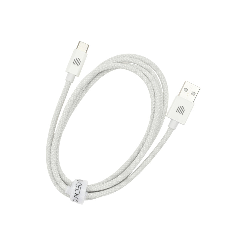 Dviced Cable USB-A to USB-C Nylon Textile 1,25m - White