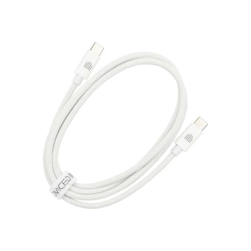 Dviced Cable USB-C to USB-C Nylon Textile 1,25m - White