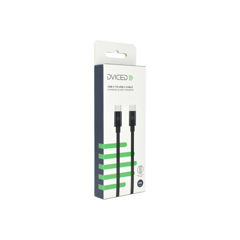 Dviced Cable USB-C to USB-C Nylon Textile 2m - Black