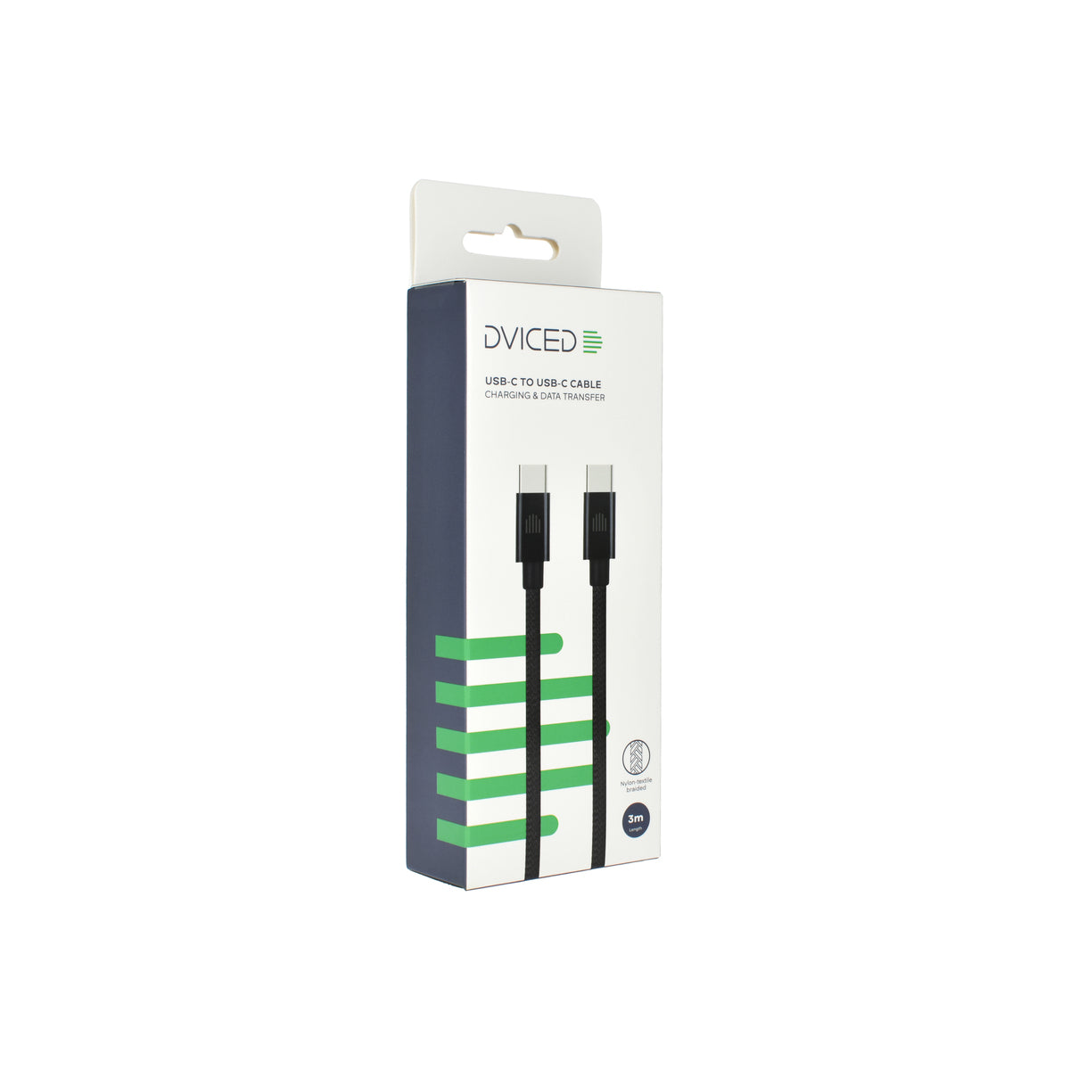 Dviced Cable USB-C to USB-C Nylon Textile 3m - Black