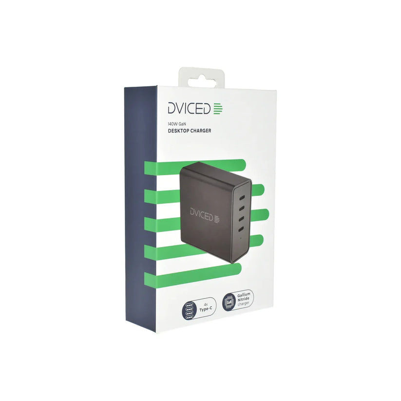 Dviced Desktop charger 140W GaN 4 USB-C EU - Black