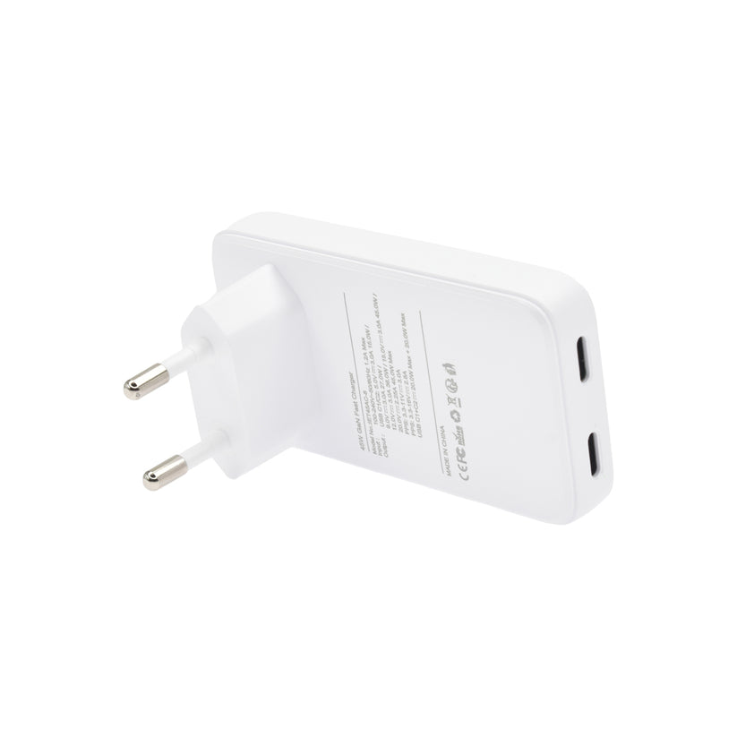 Dviced Slim Wall charger 45W GaN 2 USB-C EU - White