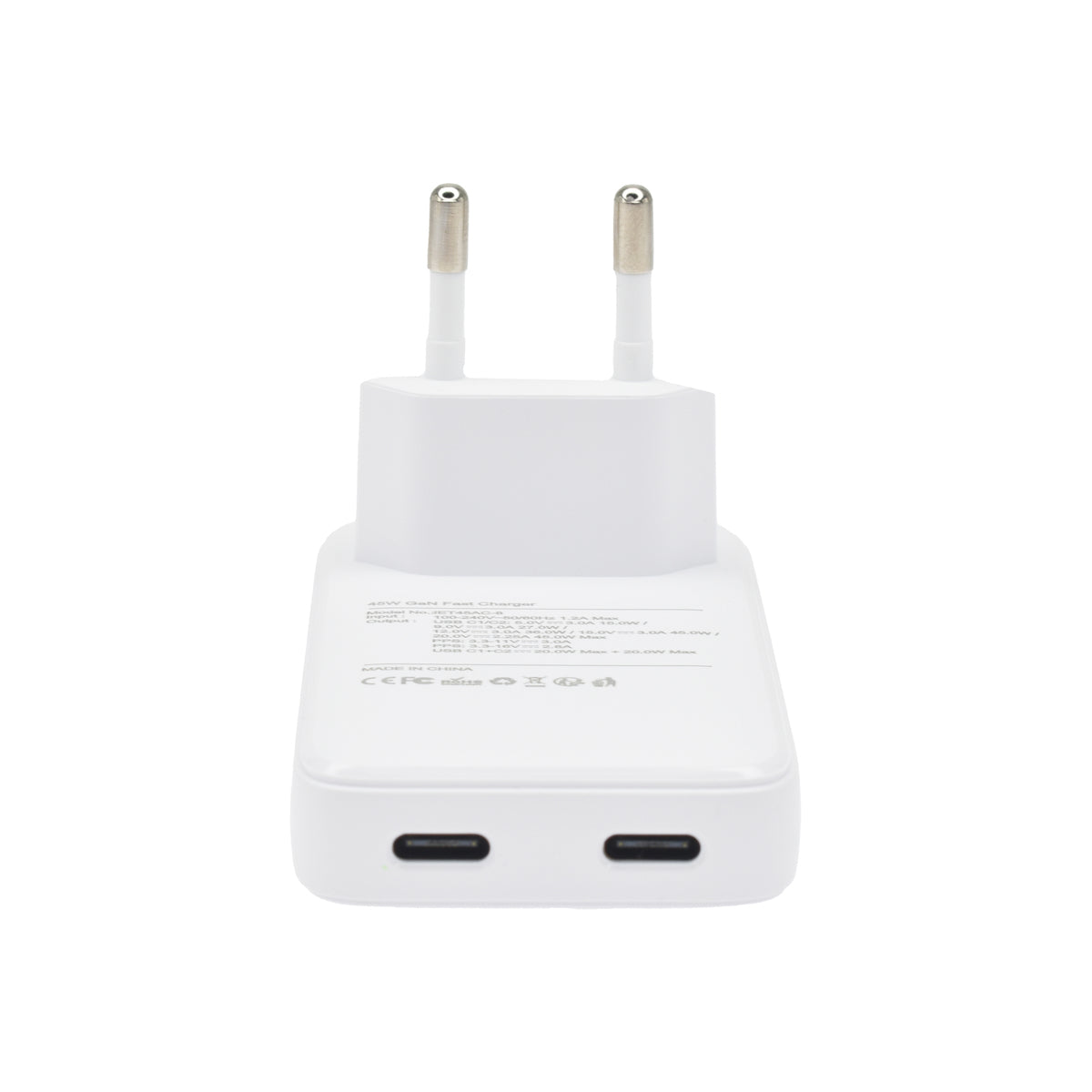 Dviced Slim Wall charger 45W GaN 2 USB-C EU - White