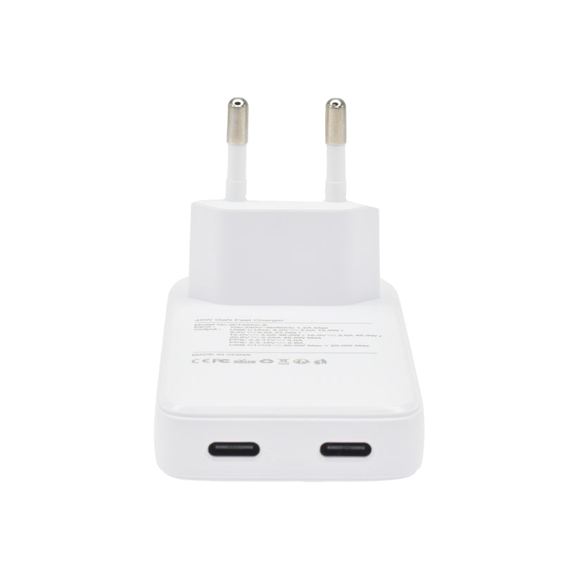 Dviced Slim Wall charger 45W GaN 2 USB-C EU - White