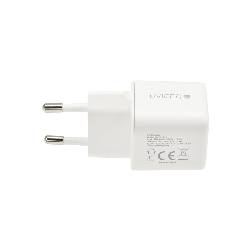 Dviced Wall charger 30W GaN USB-C EU - White