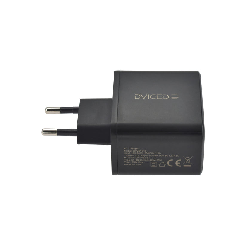 Dviced Wall charger 65W GaN 2 USB-C EU - Black