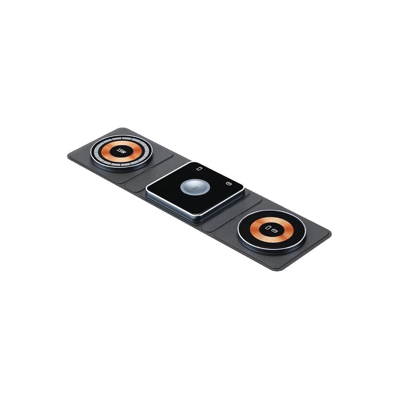 Dviced 3-in-1 foldable magnetic wireless charger - Black/Copper