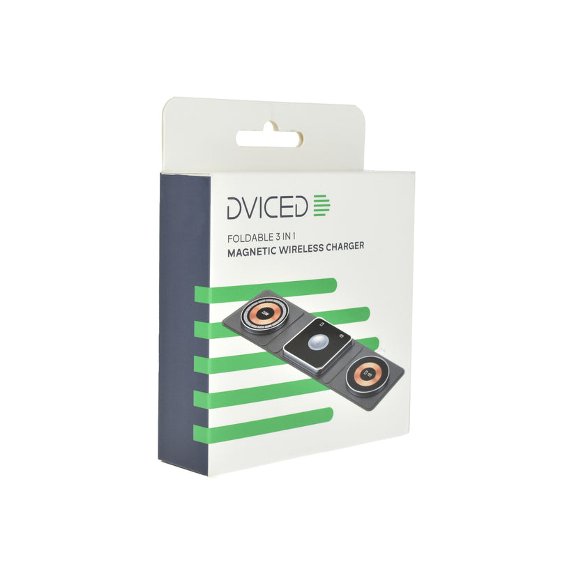 Dviced 3-in-1 foldable magnetic wireless charger - Black/Copper