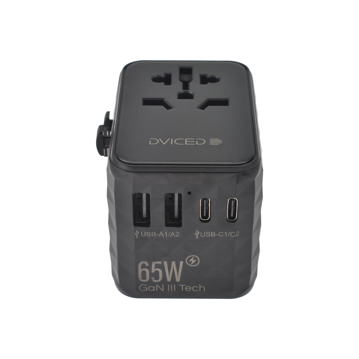 Dviced Universal travel adapter 65W GaN - Black
