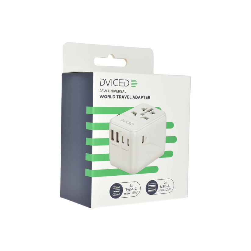 Dviced Universal travel adapter 28W - White